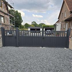 Swing gate 4m SANTIS H.140cm grey aluminium