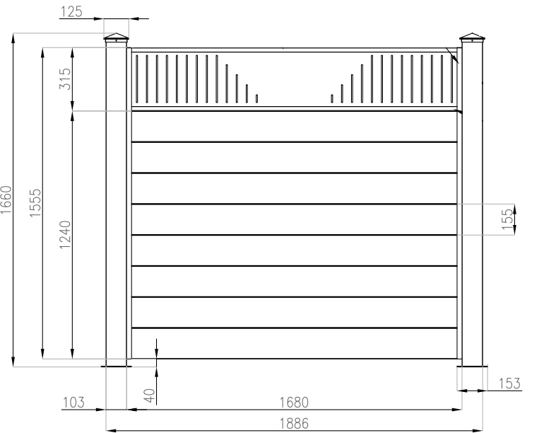 Lot De 3 Panneaux De Clôture Aluminium VELETA - 1.9m De Large Chacun, 1.7m De Haut - Gris Anthracite - Brise-vue Avec Poteaux