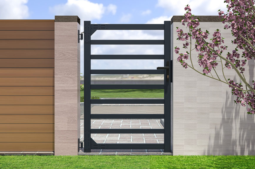 Aluminium poort Maurice grijs 101,2 x 155,9 cm voor een moderne en