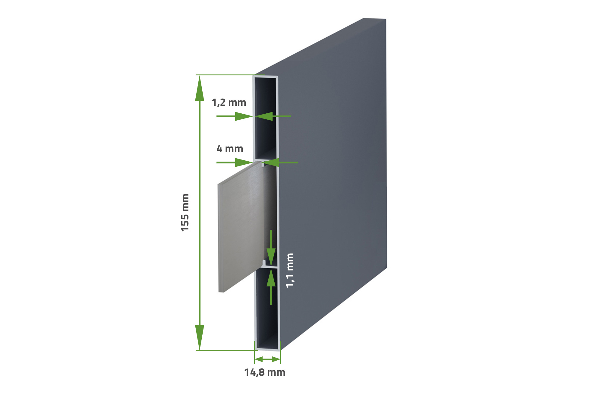 Puerta batiente VOGEL de 3 m de altura (140 cm), aluminio gris antracita. 11