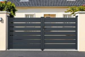 Cancello battente in alluminio grigio VOGEL H.140cm 4m main image