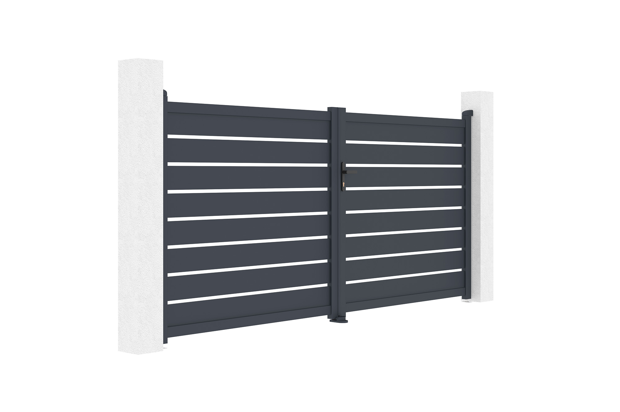 Swing gate 3,5m VOGEL H.160cm grey aluminium 3