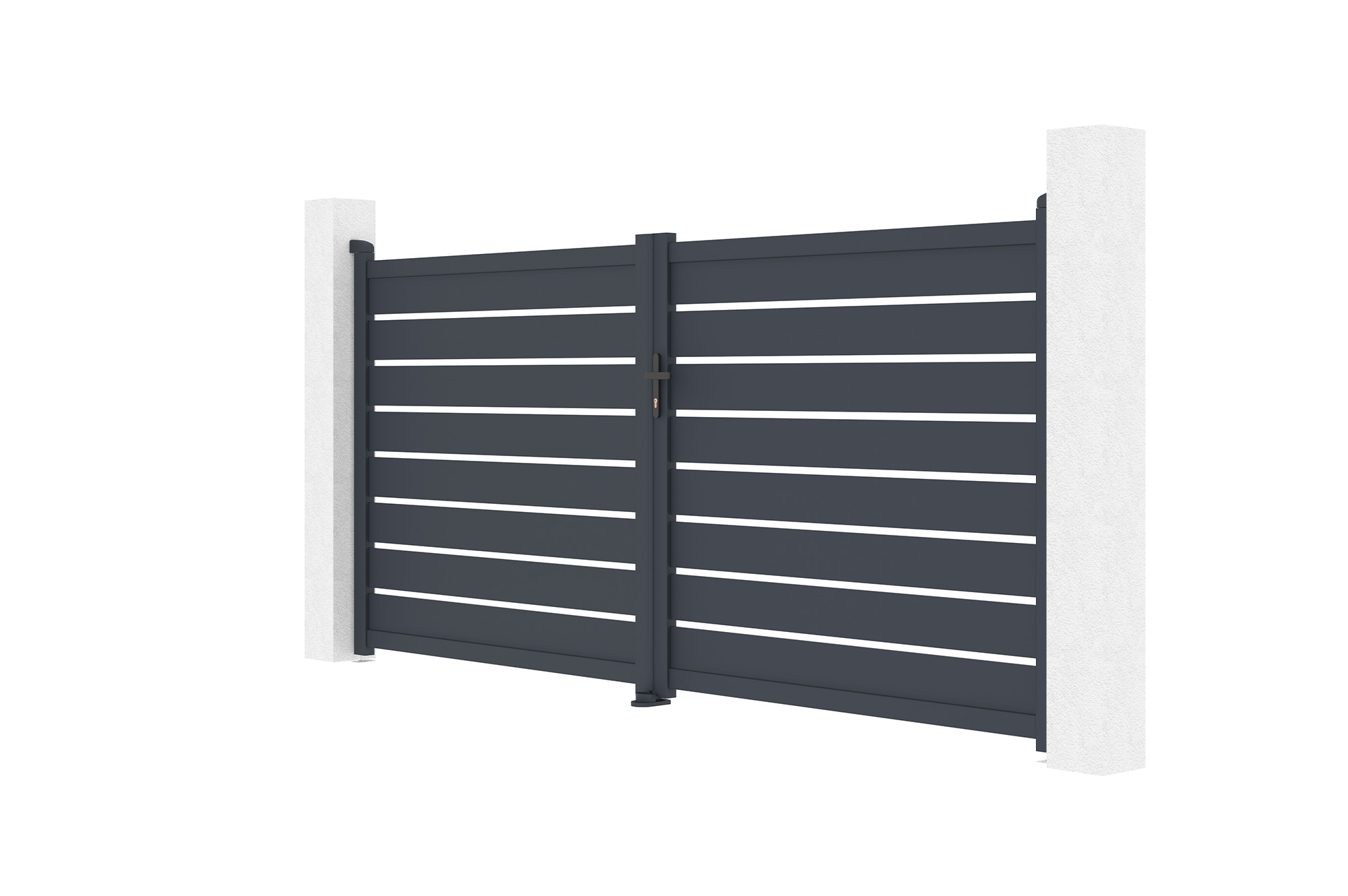 Swing gate 3,5m VOGEL H.160cm grey aluminium 4