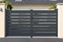 Swing gate 3,5m VOGEL H.160cm grey aluminium thumbnail 1