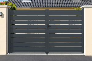 Puerta batiente exterior 3,5m VOGEL Alt.180cm aluminio gris main image