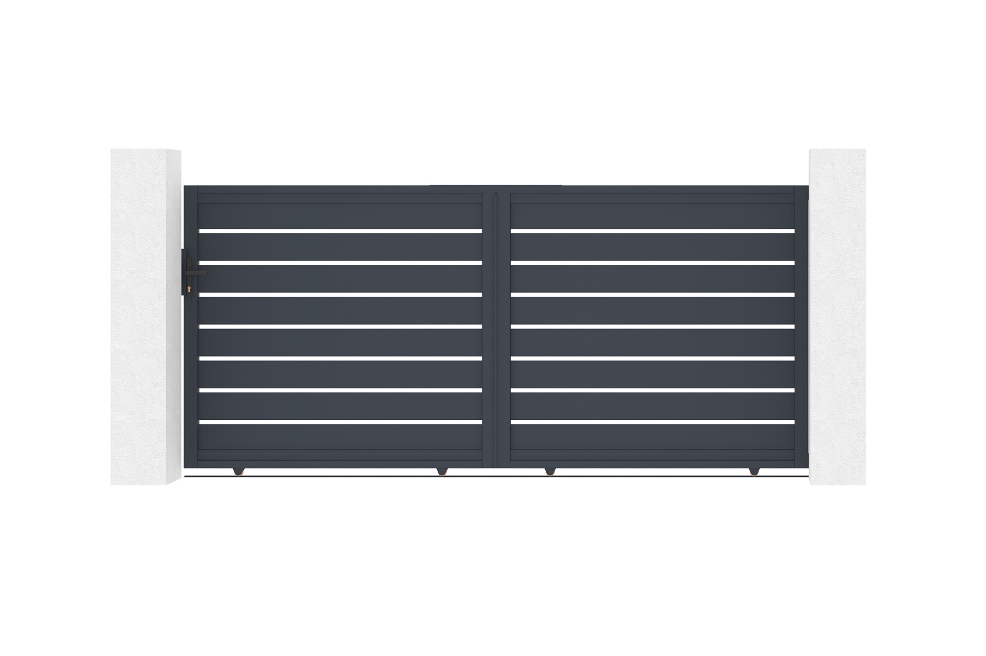 Portail coulissant 3,5m VOGEL H.160cm aluminium gris 2