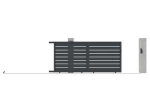 Aluminium schuifpoort 3,5m VOGEL 350C160 Grijs 15