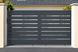 Portail coulissant 3,5m VOGEL H.160cm aluminium gris main image