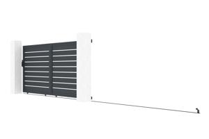Portail coulissant 3,5m VOGEL H.180cm + Portillon 1m VOGEL aluminium gris 4