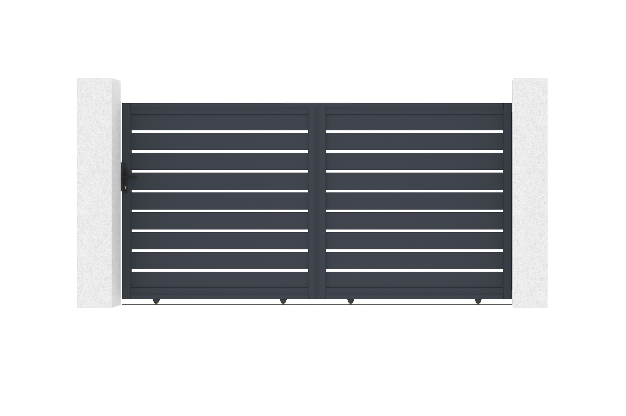 Schiebetor aus aluminium 3,5m VOGEL H.180cm grau 2