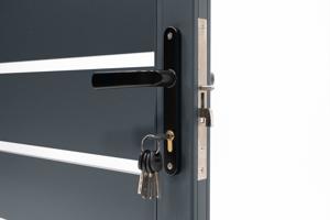 Portail coulissant 3,5m VOGEL H.180cm + Portillon 1m VOGEL aluminium gris 9
