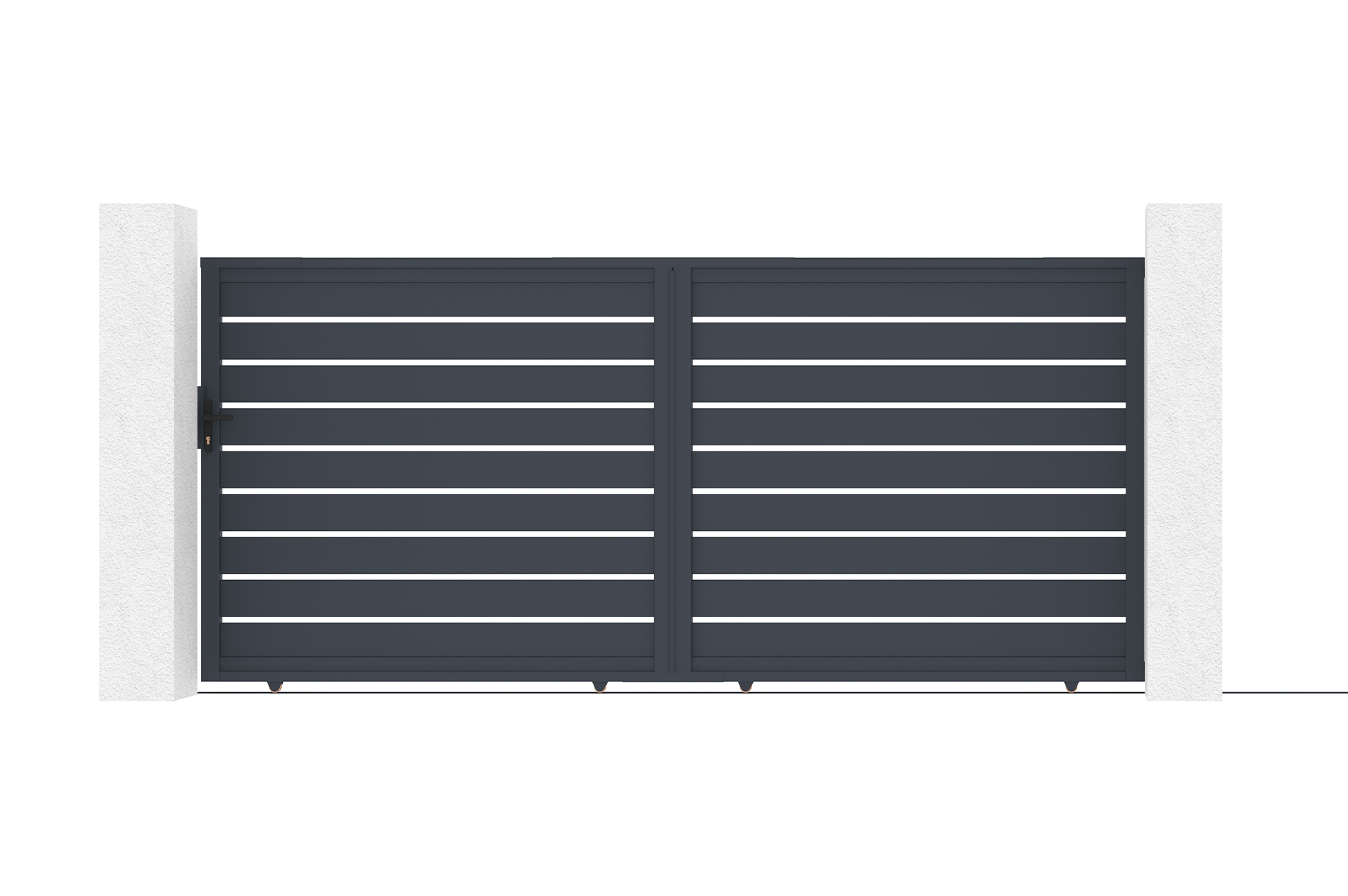 Portail coulissant 4m VOGEL H.180cm aluminium gris 2