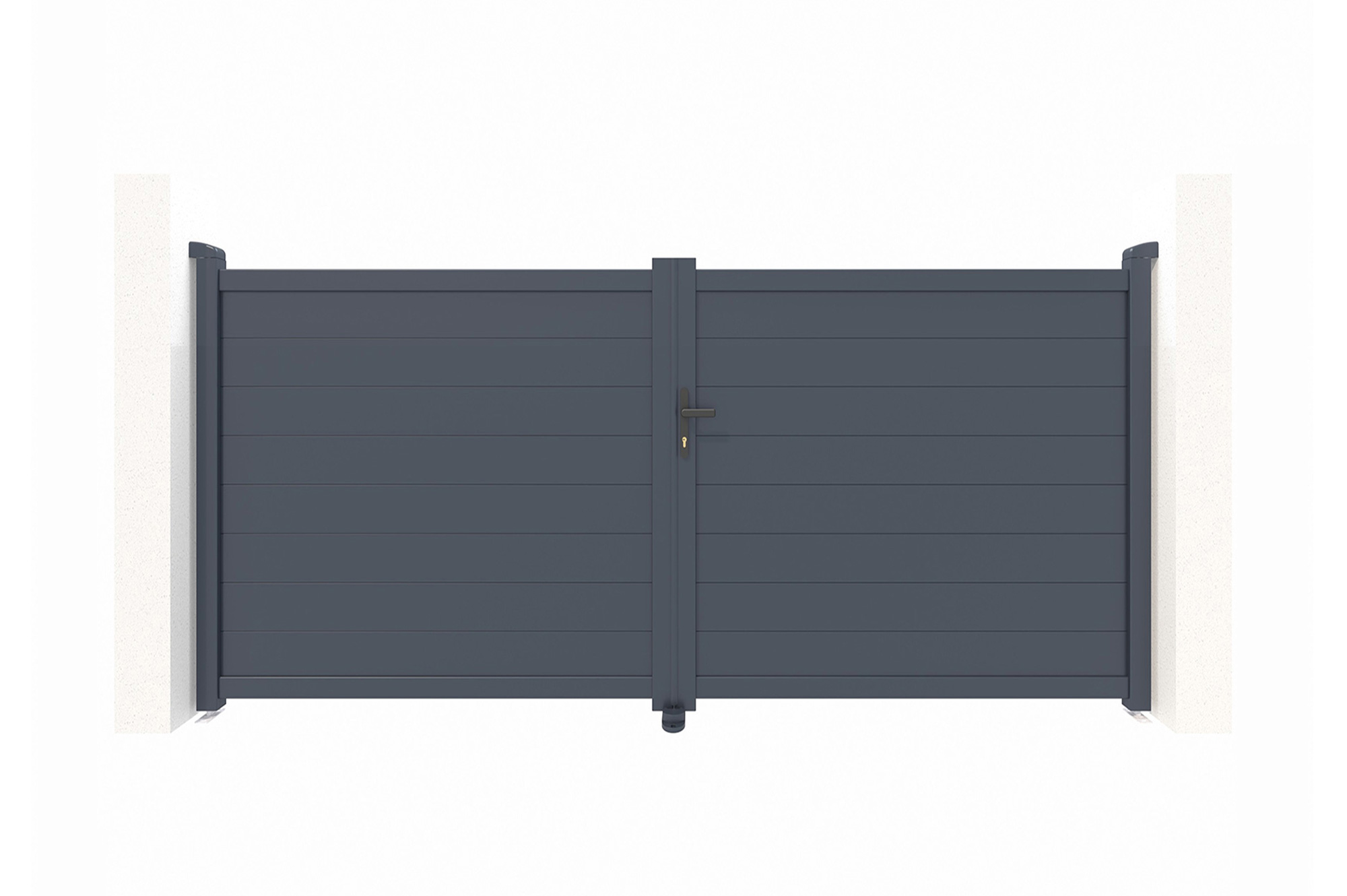 Swing gate 3m EIGER H.140cm grey aluminium 2