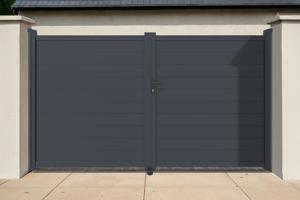 Puerta batiente exterior 3,5m EIGER Alt.180cm aluminio gris main image