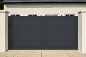 Portail coulissant 3,5m EIGER H.140cm aluminium gris main image