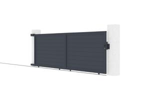 Portail coulissant 4m EIGER H.140cm aluminium gris 10