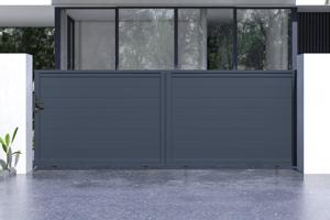 Portail coulissant 4m EIGER H.140cm aluminium gris 3