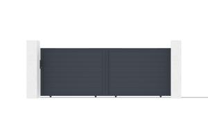 Portail coulissant 4m EIGER H.140cm aluminium gris 2