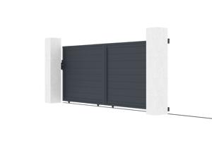 Portail coulissant 4m EIGER H.140cm aluminium gris 5