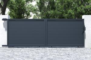 Portail coulissant 4m EIGER H.140cm aluminium gris 7