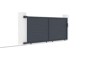 Portail coulissant 4m EIGER H.140cm aluminium gris 9
