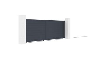 Portail coulissant 4m EIGER H.140cm aluminium gris 4