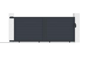 Portail coulissant 3,5m EIGER H.160cm + Portillon 1m EIGER aluminium gris 8