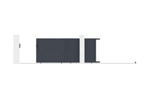Portail coulissant 4m EIGER H.160cm + 2 poteaux H.190cm aluminium gris 6