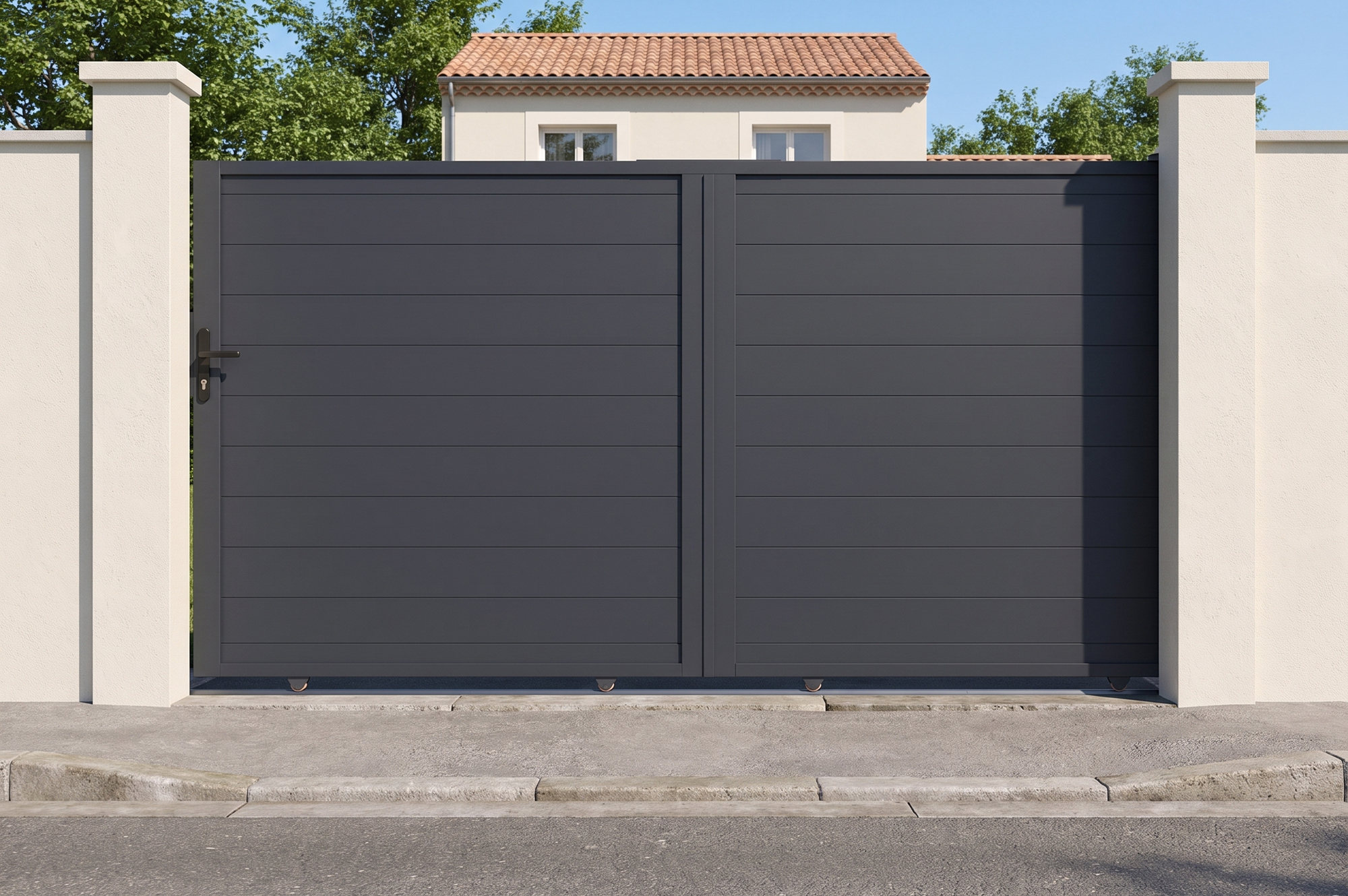 Sliding gate kit 3m EIGER H.180cm grey aluminium main_image