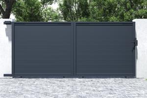 Portail coulissant 4m EIGER H.180cm aluminium gris 7