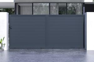 Portail coulissant 4m EIGER H.180cm aluminium gris 3