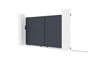 Portail coulissant 4m EIGER H.180cm aluminium gris 5