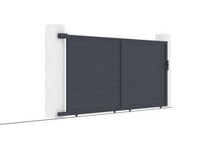 Portail coulissant 4m EIGER H.180cm aluminium gris 10