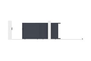Portail coulissant 4m EIGER H.180cm aluminium gris 6