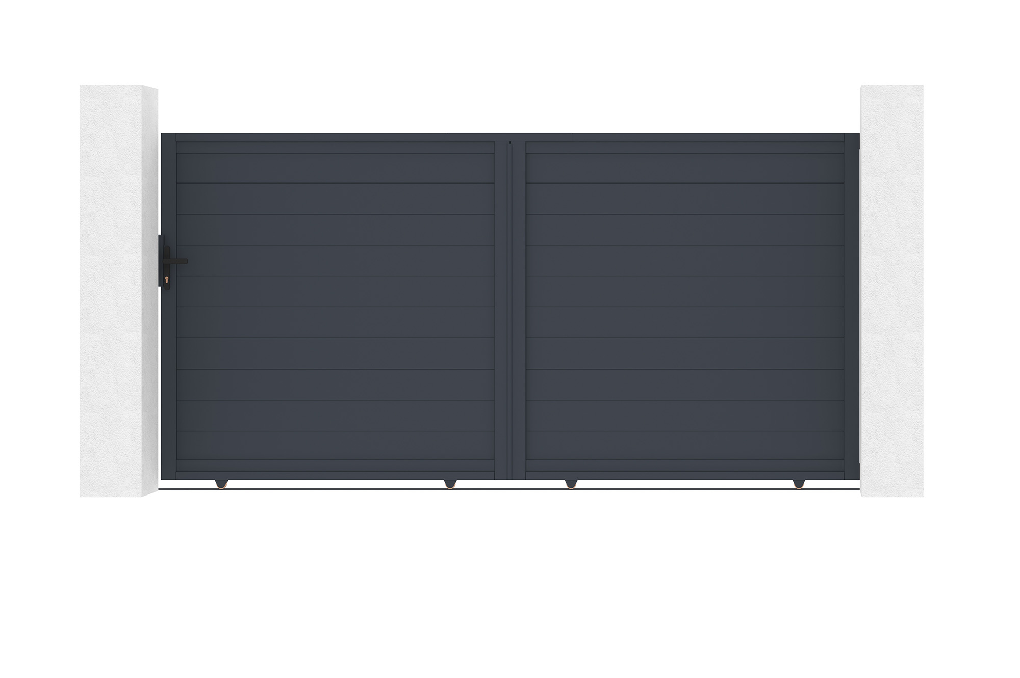 Portail coulissant 4m EIGER H.180cm aluminium gris 2