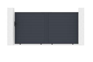 Portail coulissant 4m EIGER H.180cm aluminium gris 2