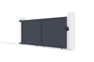 Portail coulissant 4m EIGER H.180cm aluminium gris 9