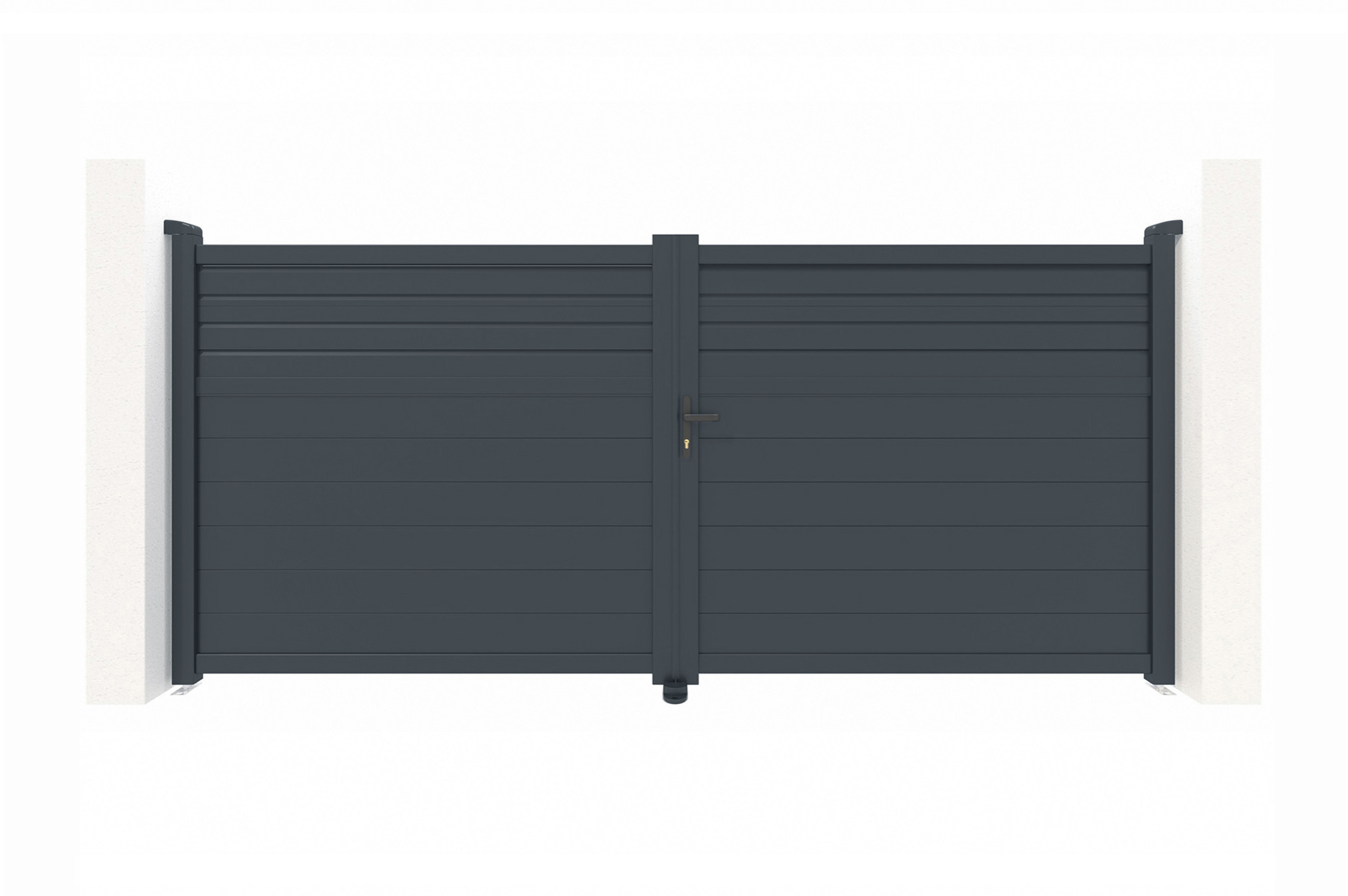 Adjustable swing gate width 3.5m CARPATIA H.160cm gray aluminum 2