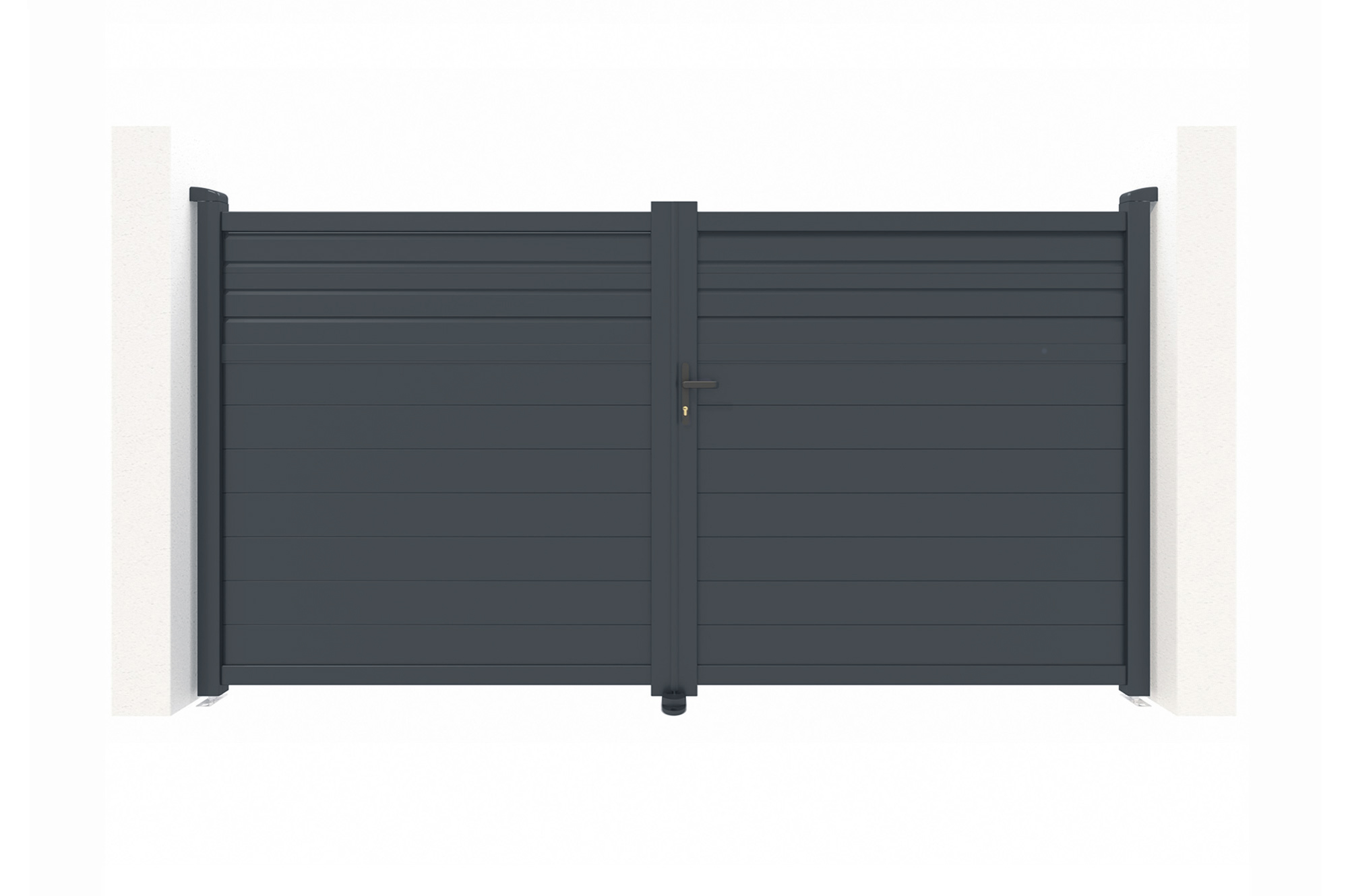 Swing gate 3m CARPATIA H.180cm grey aluminium 2