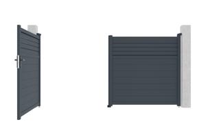 Swing gate 3,5m CARPATIA H.180cm + 2 posts H.190cm grey aluminium 17