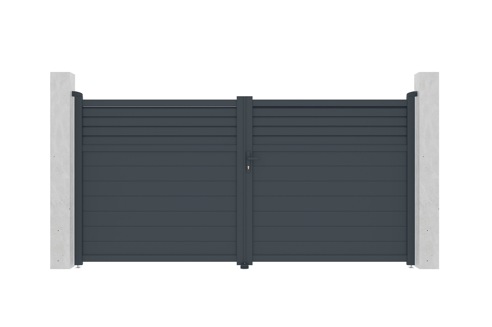 Justerbar svingport bredde 3,5m CARPATIA H.180cm grå aluminium 2