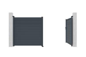Swing gate 3,5m CARPATIA H.180cm + 2 posts H.190cm grey aluminium 6