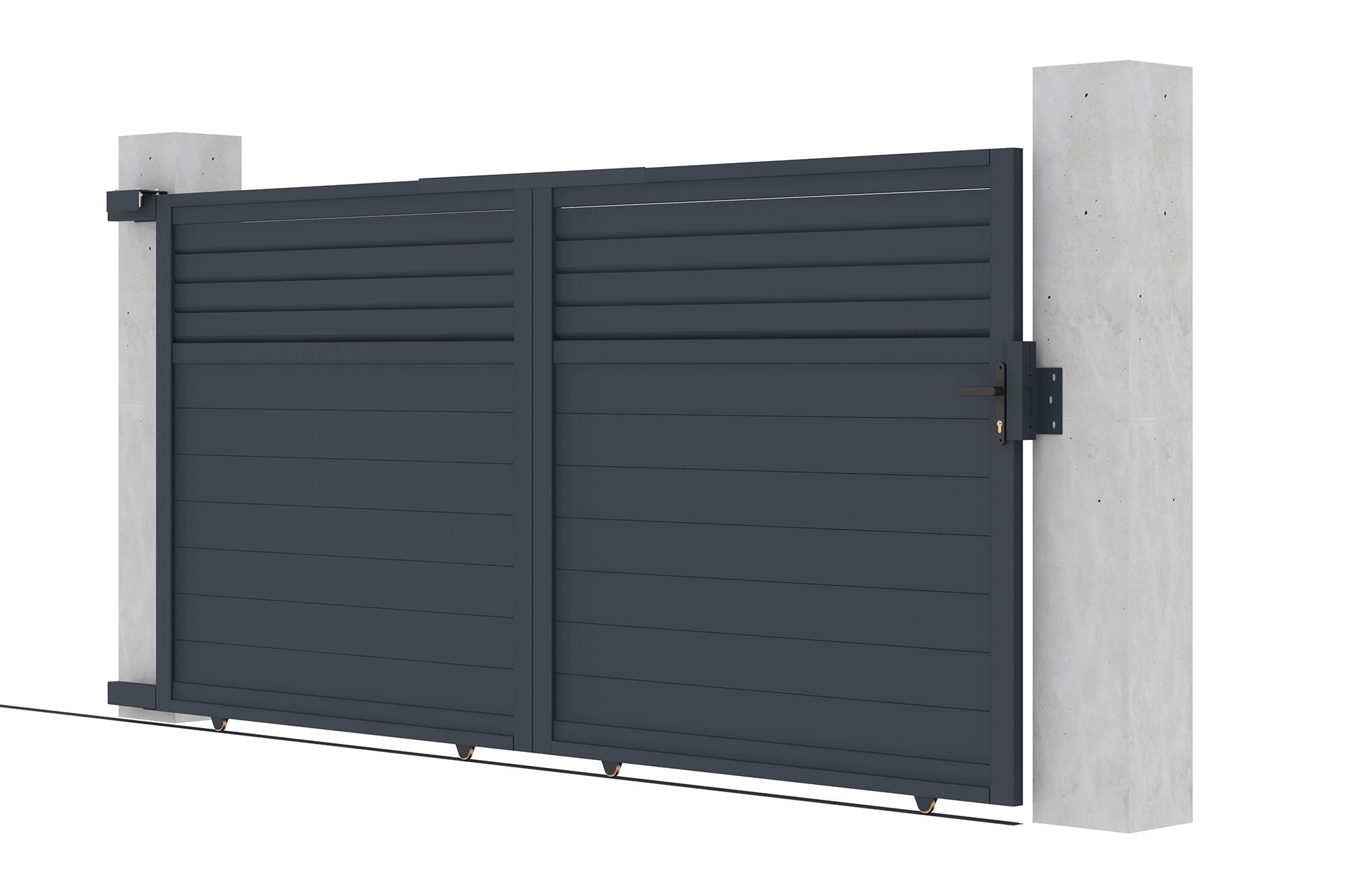 Schiebetor aus aluminium 3,5m CARPATIA H.180cm grau 13