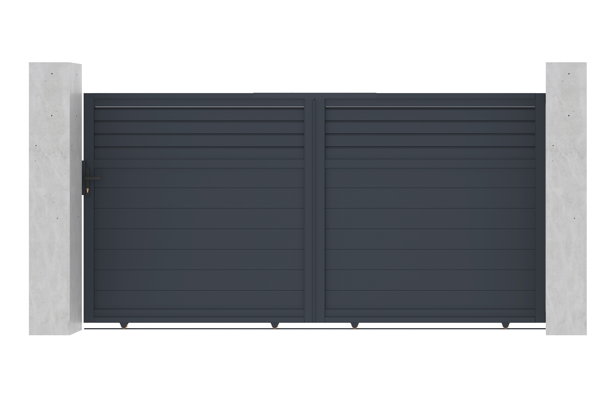 Schiebetor aus aluminium 3,5m CARPATIA H.180cm grau 2
