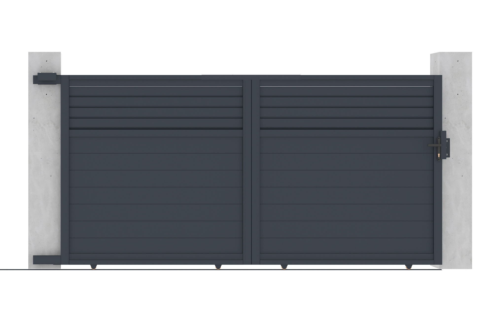 Schiebetor aus aluminium 3,5m CARPATIA H.180cm grau 11
