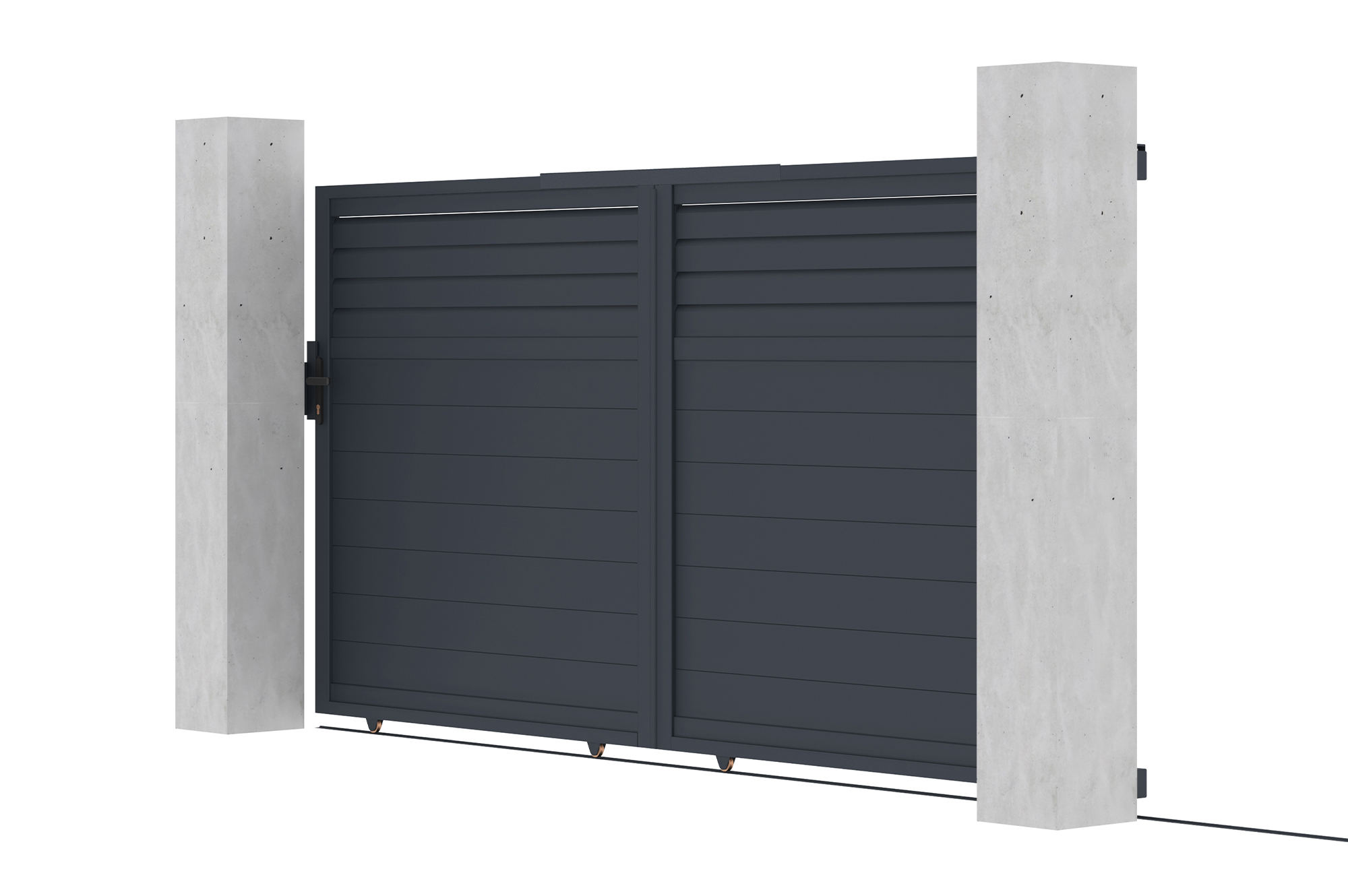 Schiebetor aus aluminium 3,5m CARPATIA H.180cm grau 4