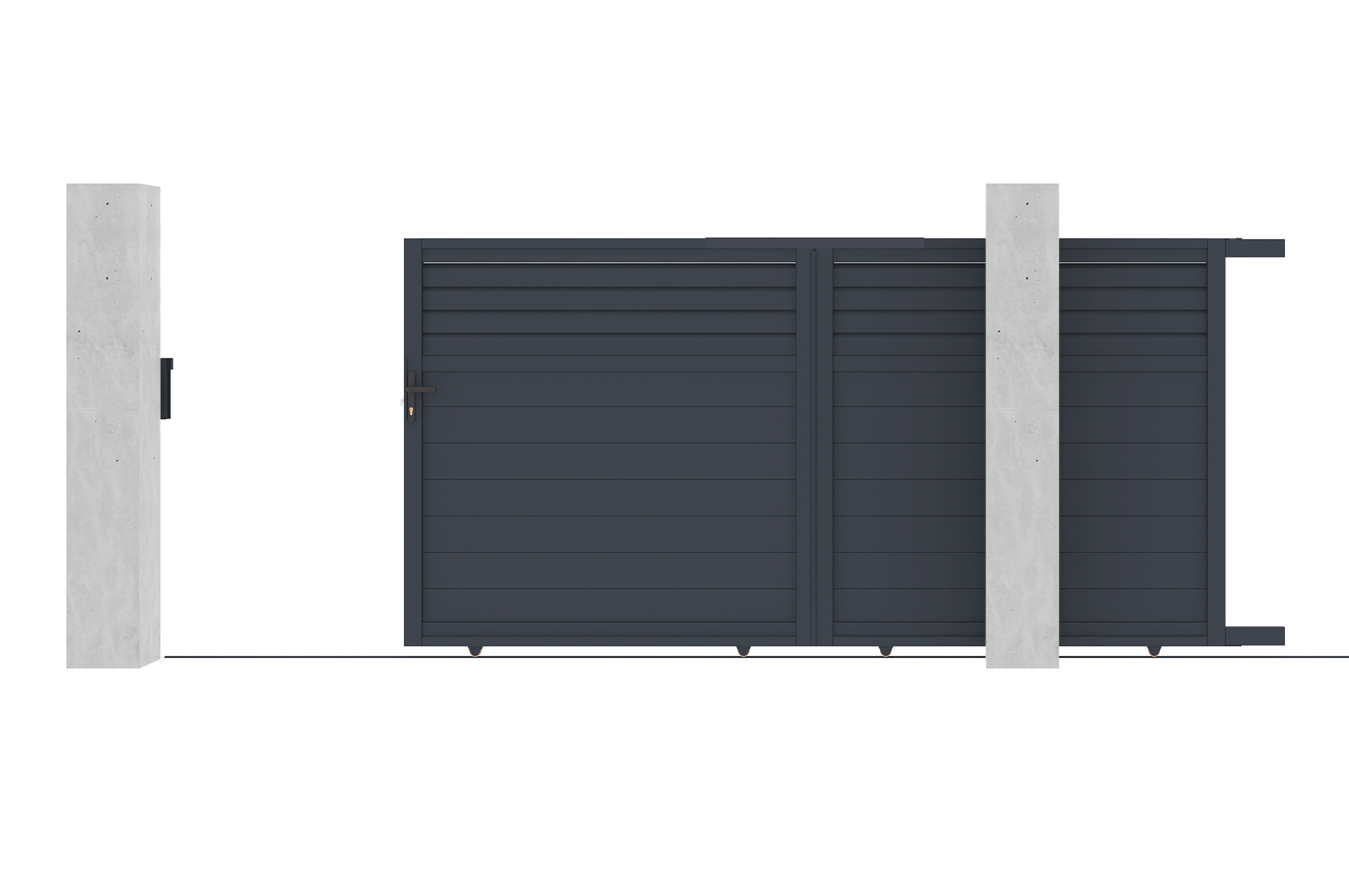 Schiebetor aus aluminium 3,5m CARPATIA H.180cm grau 5