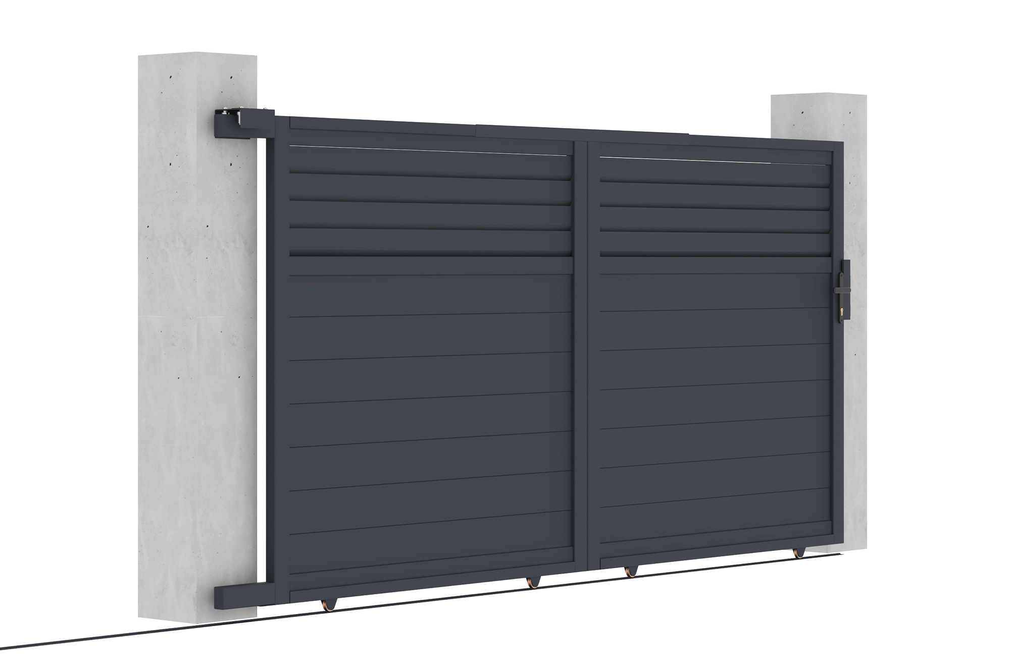 Schiebetor aus aluminium 3,5m CARPATIA H.180cm grau 12
