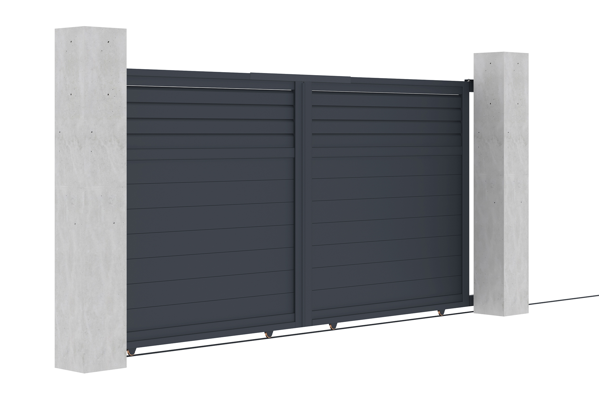 Schiebetor aus aluminium 3,5m CARPATIA H.180cm grau 3