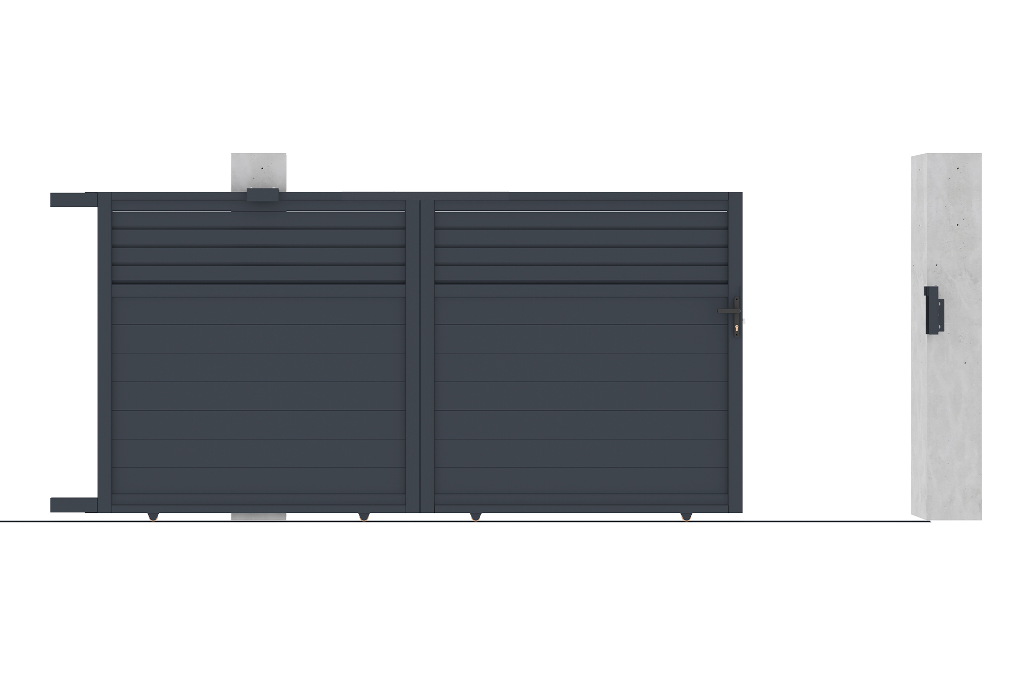 Schiebetor aus aluminium 3,5m CARPATIA H.180cm grau 14